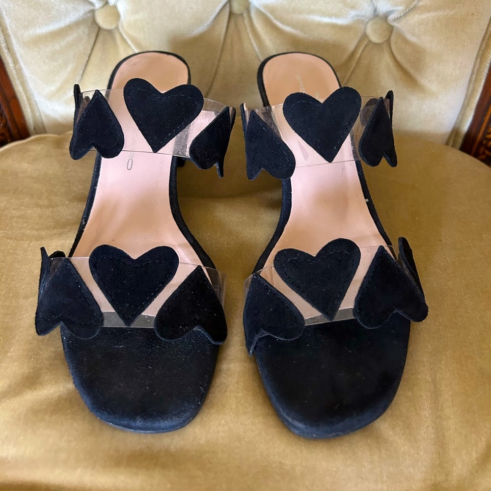 Brenda Zaro Black Heart Heels From Spain Size 6